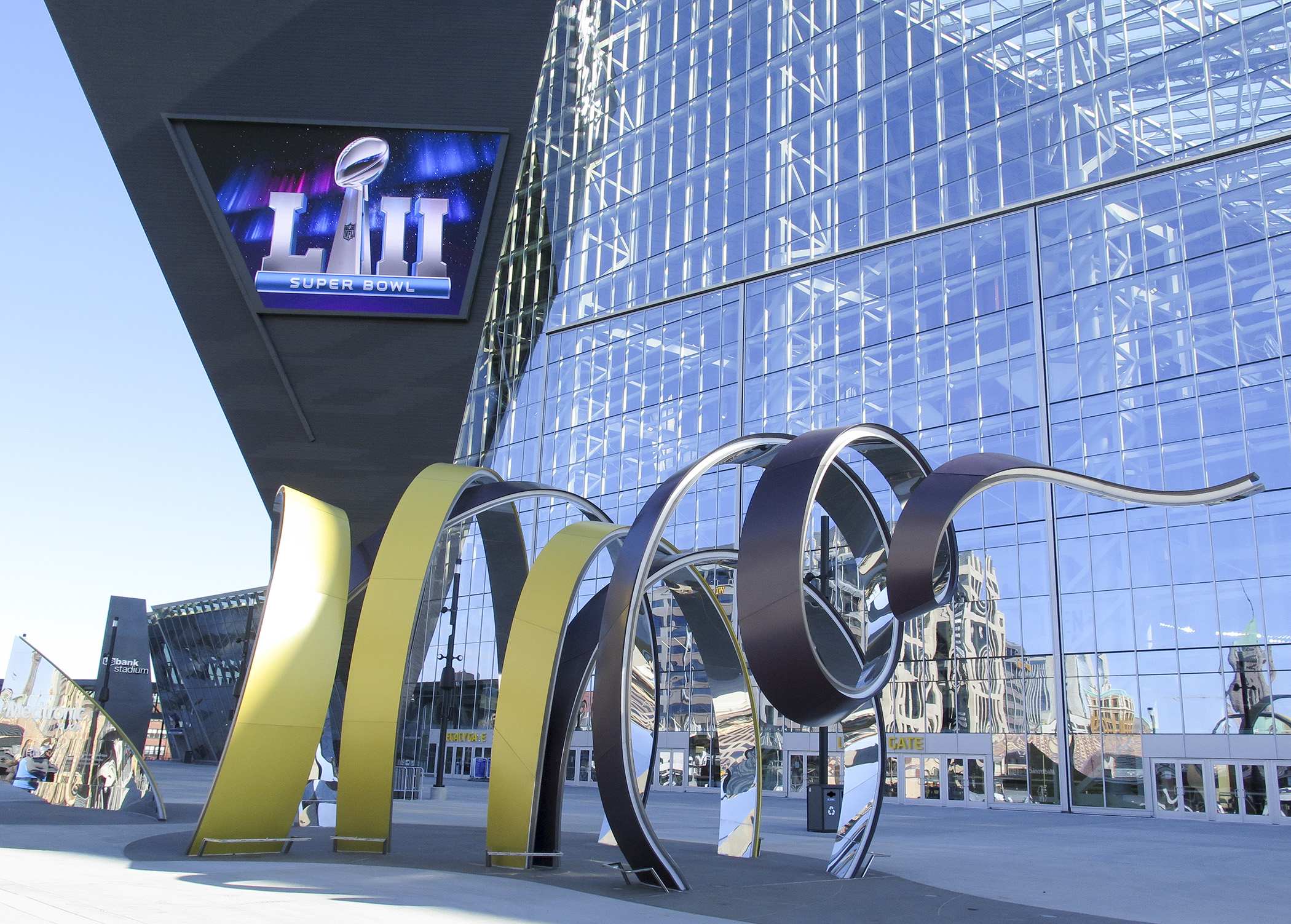 U.S. Bank Stadium in Minneapolis, the host stadium for next February's Super Bowl. The House passed an omnibus liquor bill May 18 that would extend bar closing hours across the state on Feb. 5, 2018, the day of the game. House Photography file photo